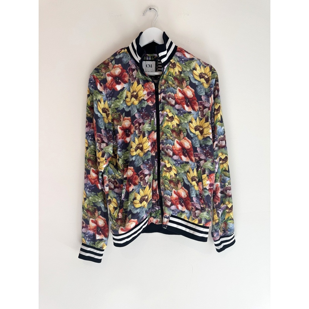 Cactus Man Ricky Singh Floral Bomber Jacket Unisex Medium Full Zip Lightweight